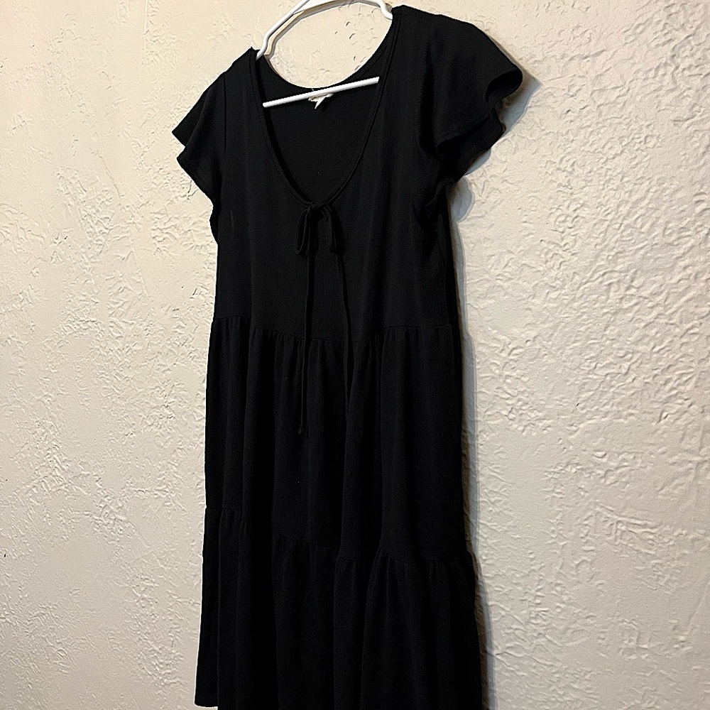 Black mini flowy summer dress
